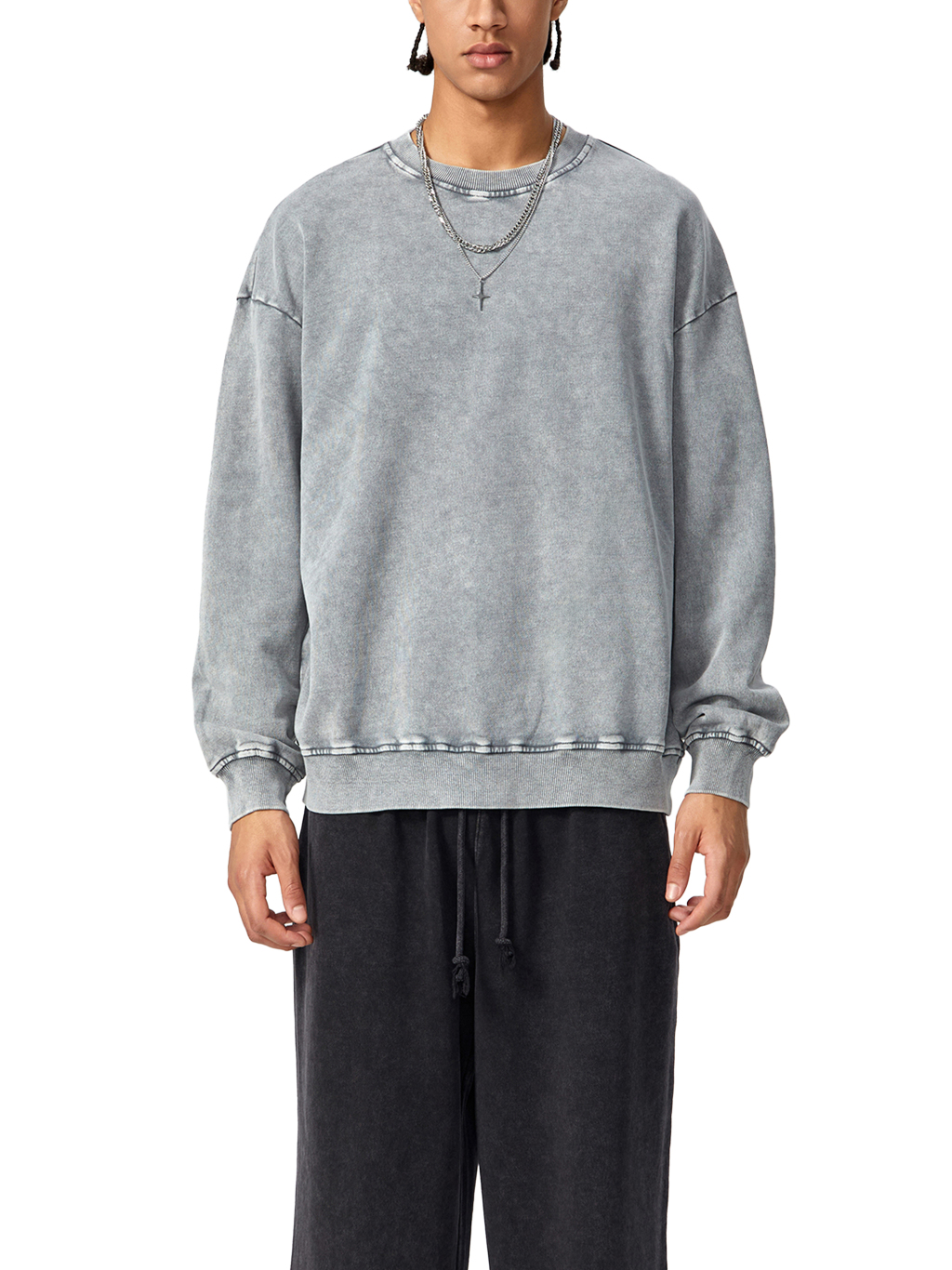 Acid Wash Oversized Sweatshirt – Essential Streetwear | Tapstitch-3